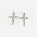 Howard's - Waterproof Earrings Pave Cross Stud Gold & Steel Narelle