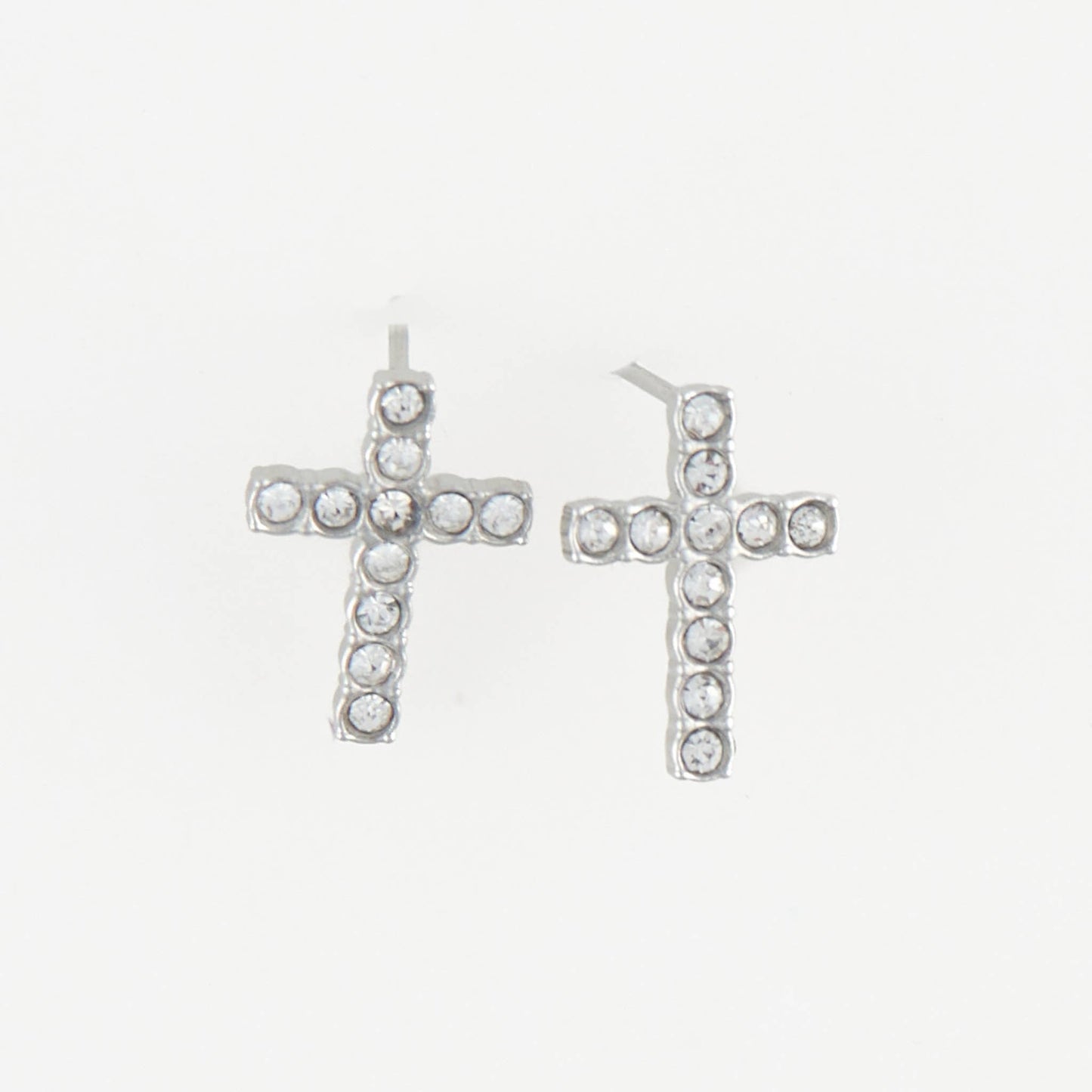 Howard's - Waterproof Earrings Pave Cross Stud Gold & Steel Narelle
