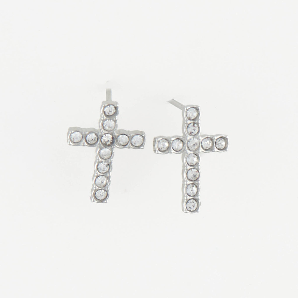 Howard's - Waterproof Earrings Pave Cross Stud Gold & Steel Narelle