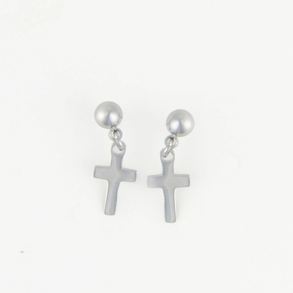 Howard's - Waterproof Earrings Dangle Cross in Gold & Stainless Steel