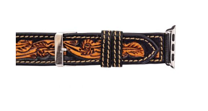 Myra Hand-tooled Leather Watchband