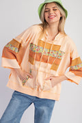 Easel PRINT MIX MINERAL WASHED HOODIE PULLOVER