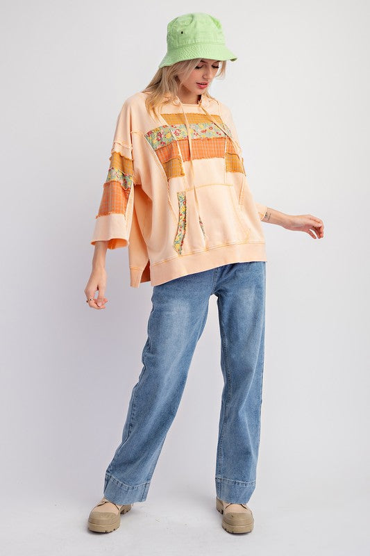 Easel PRINT MIX MINERAL WASHED HOODIE PULLOVER