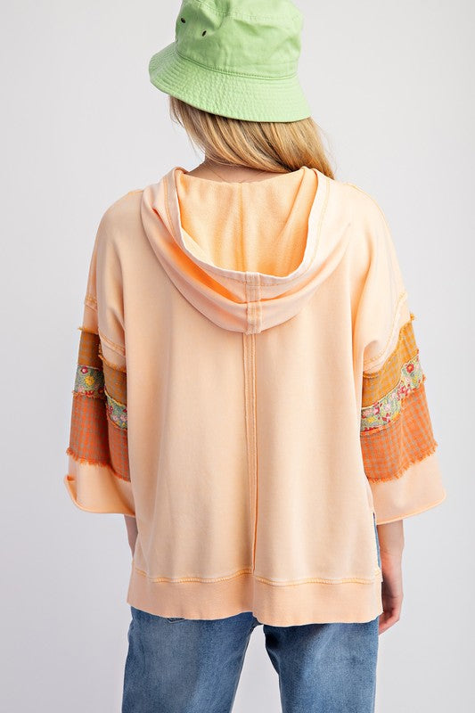 Easel PRINT MIX MINERAL WASHED HOODIE PULLOVER