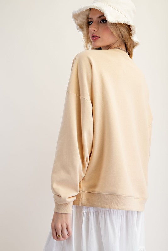 Easel RISING STAR PATCH TERRY KNIT PULLOVER