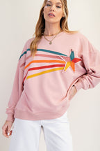 Easel RISING STAR PATCH TERRY KNIT PULLOVER