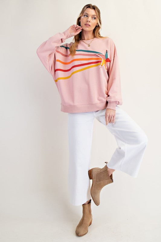 Easel RISING STAR PATCH TERRY KNIT PULLOVER
