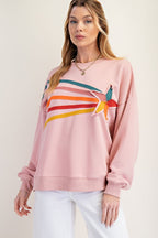 Easel RISING STAR PATCH TERRY KNIT PULLOVER