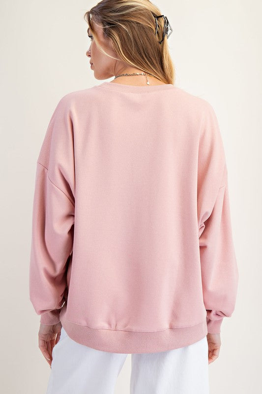 Easel RISING STAR PATCH TERRY KNIT PULLOVER