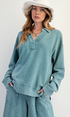 Easel Textured Thermal Washed Pullover