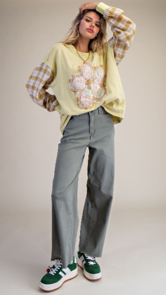 Soft Stretch High Waisted Twill Pants