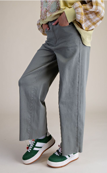 Soft Stretch High Waisted Twill Pants