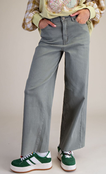 Soft Stretch High Waisted Twill Pants