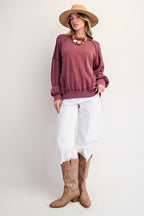 Easel Cut Out Mineral Washed Pullover