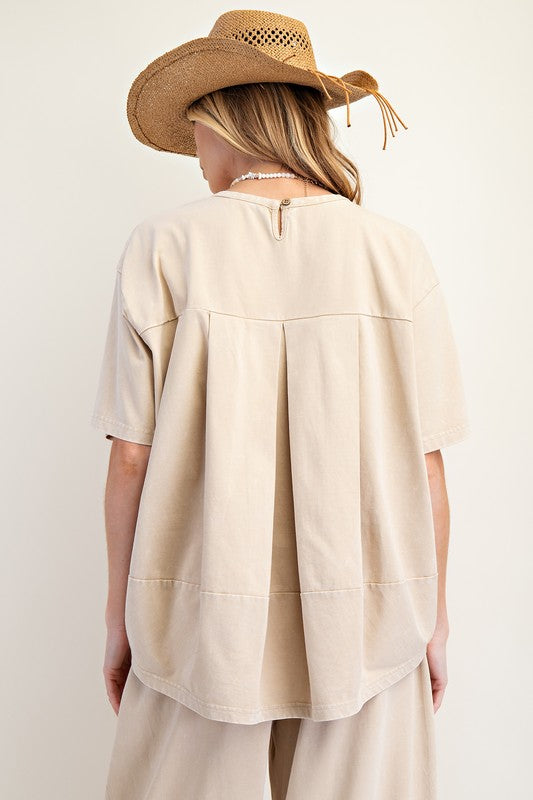Easel Flower Patch Featured Mineral Washed Knit Top