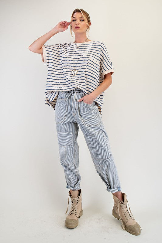 Easel Striped Washed Twill Pants