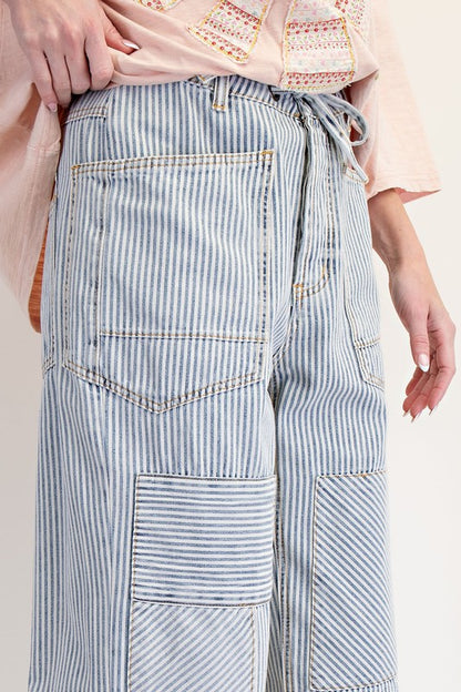 Easel Striped Washed Twill Pants