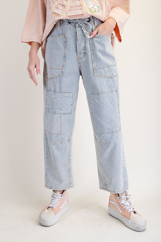 Easel Striped Washed Twill Pants