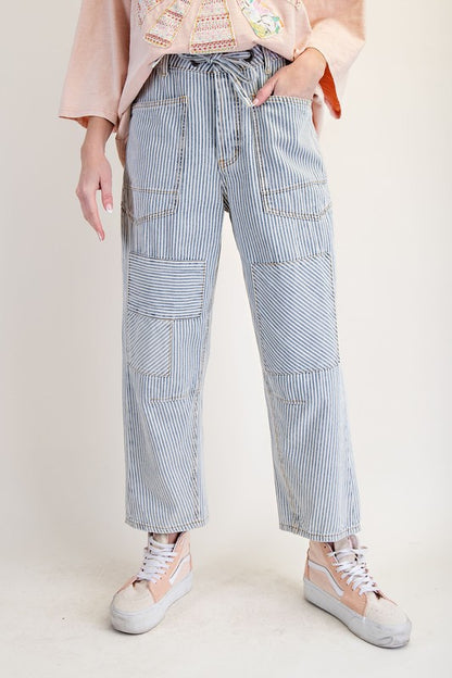 Easel Striped Washed Twill Pants