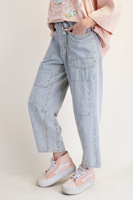Easel Striped Washed Twill Pants