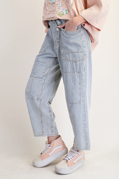 Easel Striped Washed Twill Pants