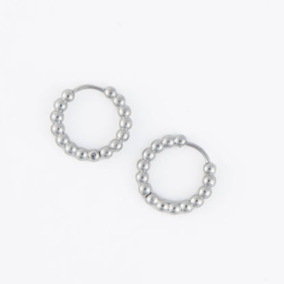 Howard's - Waterproof Earrings Narelle Beaded Hoop Gold & Steel Narelle