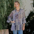 Chic Overdyed Band Collar Jhabla Top (New Color)