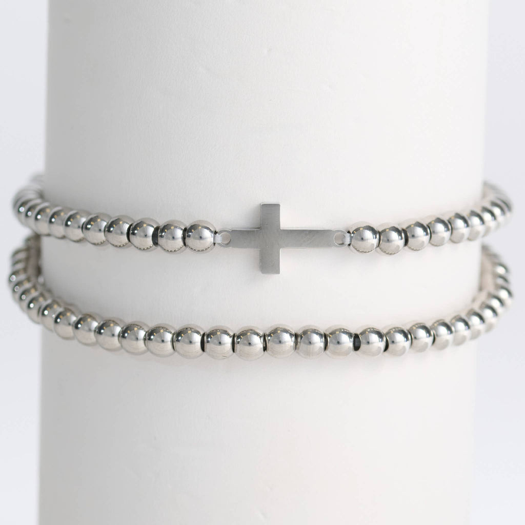 Howard's - Cross Bracelet Beaded Stretch Waterproof Narelle Duo Set