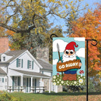 Happy Cow Lawn Decor - Gnome Go Away Garden Flag Outdoor Welcome Flag for Lawn
