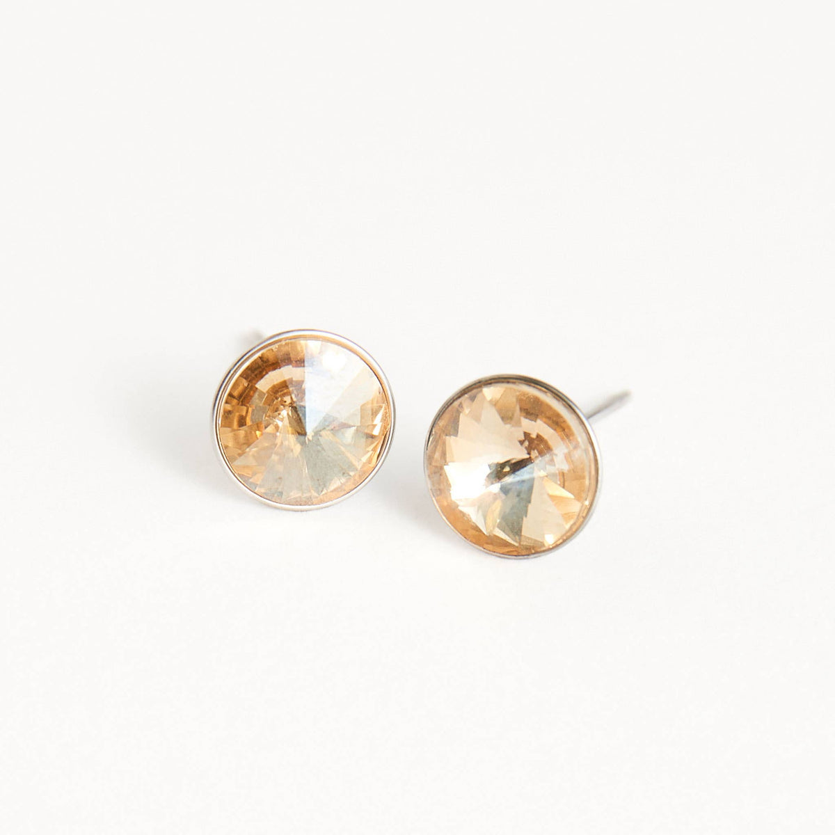 Howard's - Waterproof Earrings Rivoli Crystal Studs in Stainless Steel