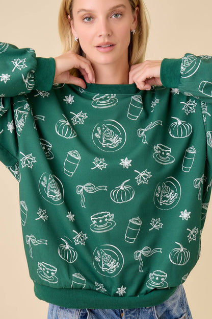 Main Strip - Pumpkin Spice Print Crewneck