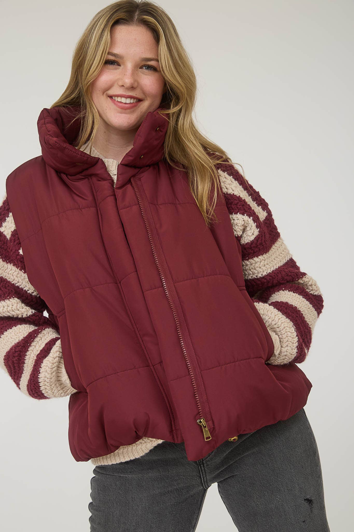 Misty SOLID ZIP UP PUFFER VEST
