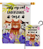 Two Group Flag Co - My Cat Understand Animals Floral Decor Flag