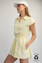 Rae Mode - BUTTER SHORT SLEEVE QUARTER ZIP ROMPER