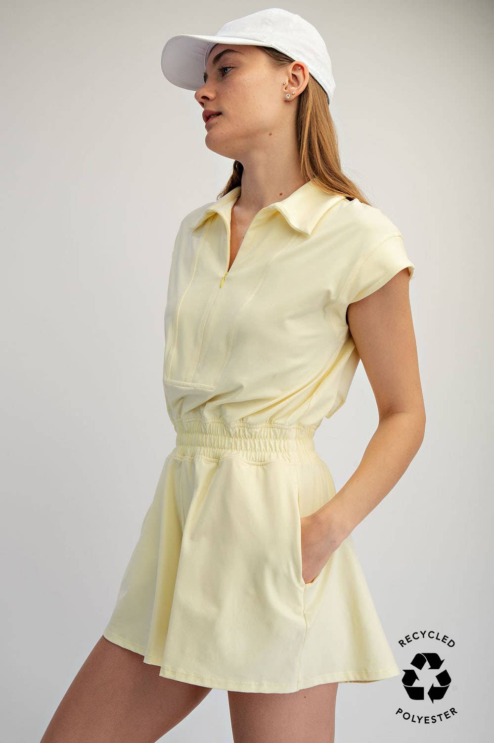 Rae Mode - BUTTER SHORT SLEEVE QUARTER ZIP ROMPER