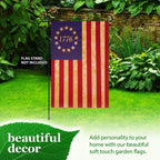 Betsy Ross 1776 Garden Flag Tea Stained Printed 12x18IN