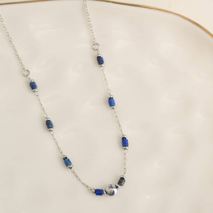 Howard's - Waterproof Necklace 15" Lapis Bead Chain Jewelry Narelle