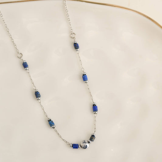 Howard's - Waterproof Necklace 15" Lapis Bead Chain Jewelry Narelle