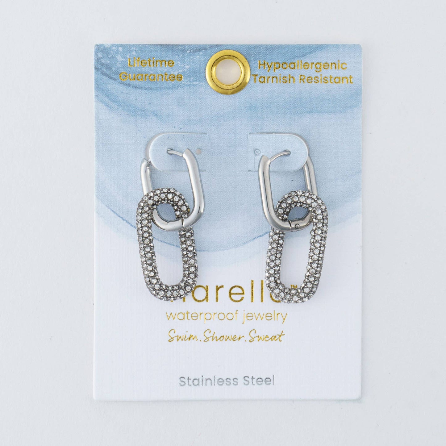Howard's - Narelle Waterproof Pave Linked Hoop Earrings