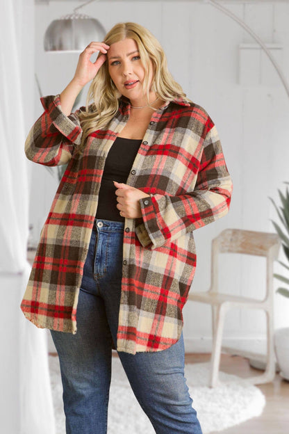 Pretty PLUS CHECK SHIRTJACKET LONG SLEEVE