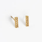 Howard's - Waterproof Earrings Crystal Bar Studs with Glass Gemstones