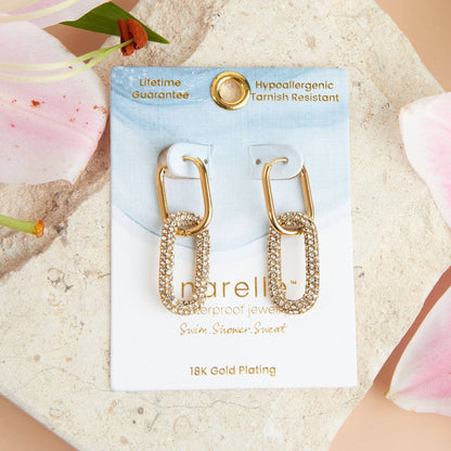 Howard's - Narelle Waterproof Pave Linked Hoop Earrings