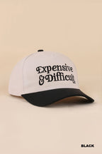 Expensive & Difficult Two Tone Canvas Cotton Cap