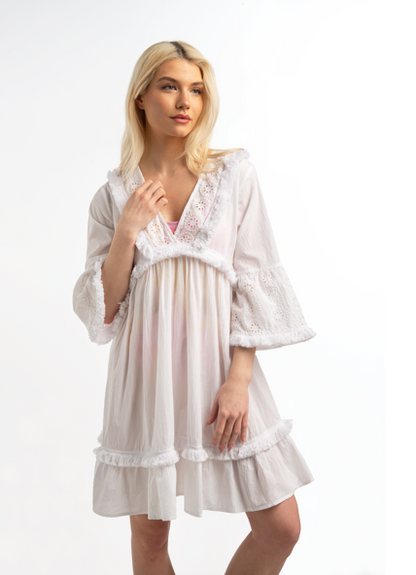Eyelet Fringe Coverup