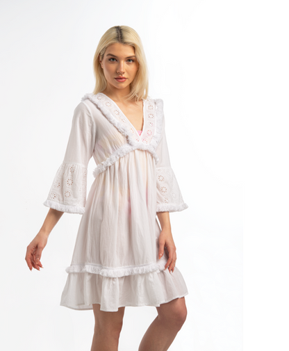 Eyelet Fringe Coverup