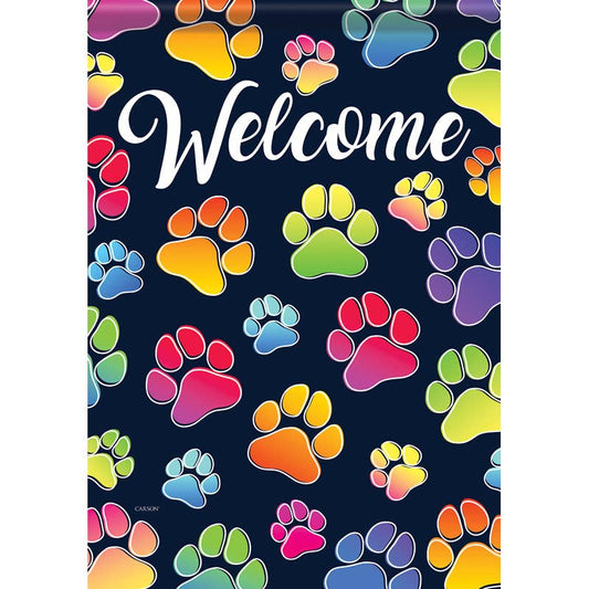 FlagTrends by Carson - "Welcome Paw Prints" Dura Soft™ Garden Flag