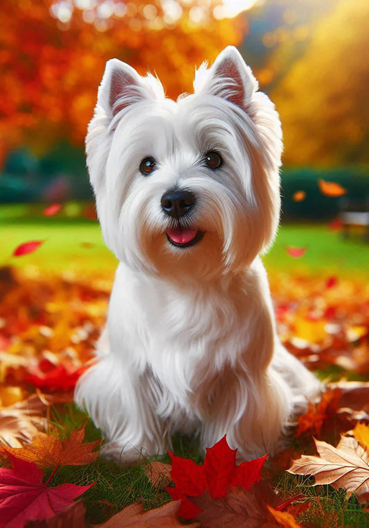 Best of Breed Products - Westie -  Falling Leaves Garden Flag