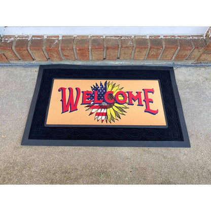 Doormat Insert Patriotic Sunflower