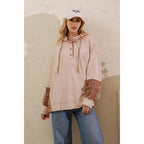 Sage + Fig - PLAID MIXED-MEDIA HOODIE PULLOVER