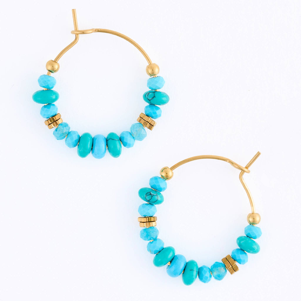 Howard's - Hoop Earrings Gemstone Beaded Waterproof Narelle Gold